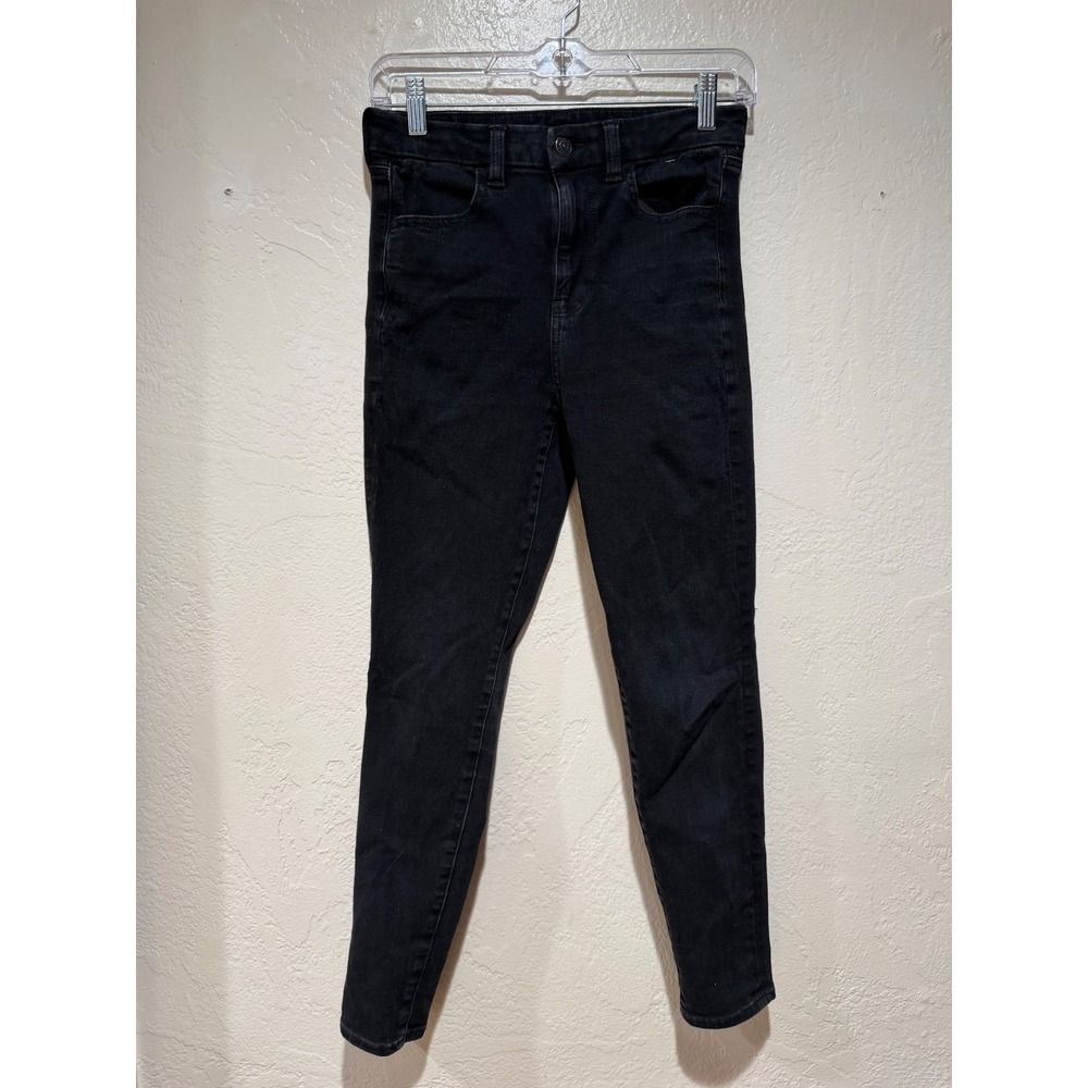 American Eagle Black 360 Neext Level High Rise Skinny Jeans Womens 4 Short